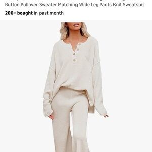 Amazon Beige Knit Lounge Set